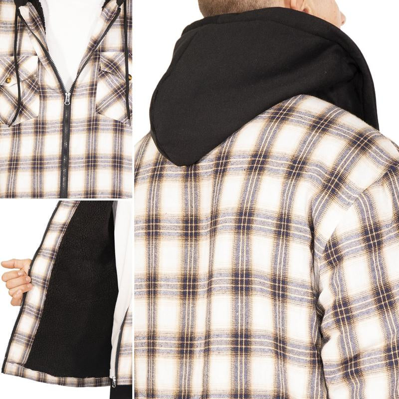 Mens Zip up Fleece Flannel Jacket Regular and Big Mens