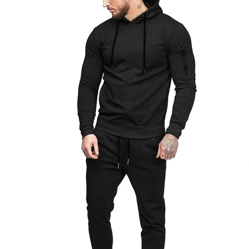 COOFANDY Men'S Tracksuit Hoodie Set Hooded Athletic Sweatsuits Menswear Cotton Elastic