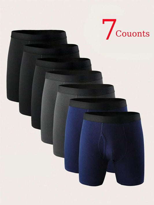 Men'S Solid Color Tape Waist Boxer Briefs, Comfortable Relaxed Fit Mens Underwear, Regular Fit Casual Comfy Breathable Underwear for Daily Wear, Underwear for Men, Men'S Underwear for All Seasons