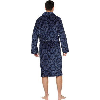 Intimo Mens Paisley Corel Robe, Navy, One Size