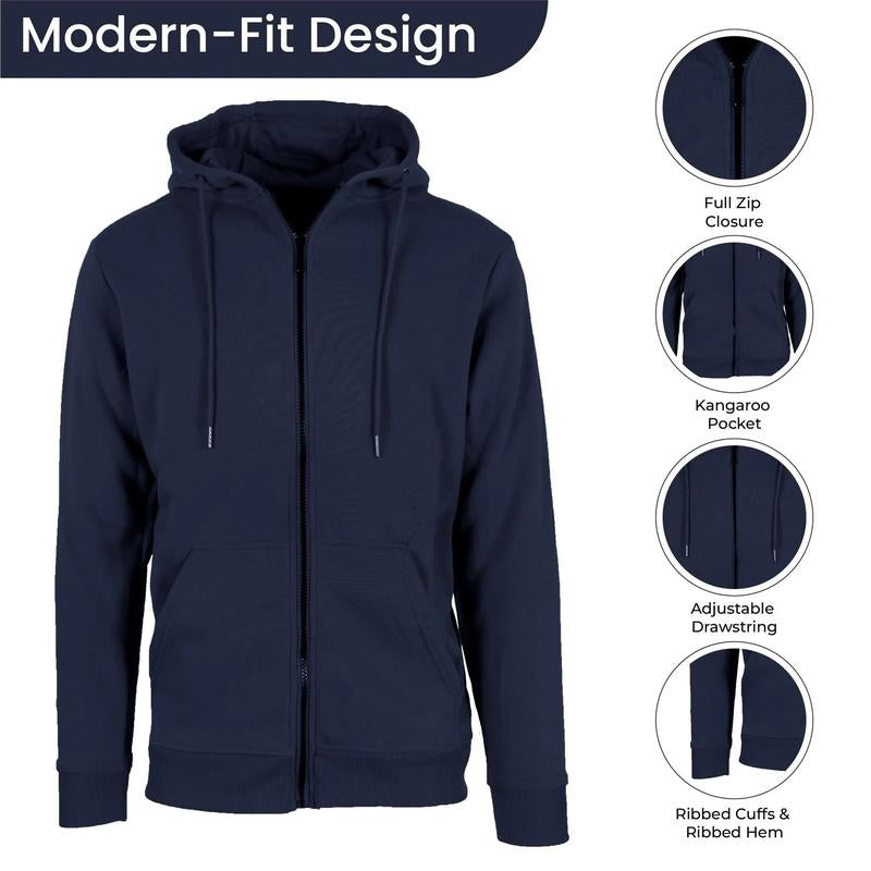 （Please Order One Size Up）Men'S 2-Pack Fleece-Lined Full Zip Hoodie & Jogger 2-Piece Sets Mens Sweatsuit Casual Sweat Suits