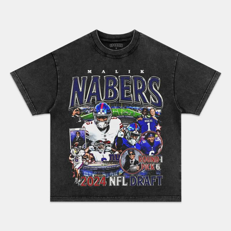 MALIK NABERS 2024 NFL Football Unisex Graphic Shirt, Custom Football Tee, Football Family Tee, Vintage Football, Football Fan Shirts, Mens Clothing Soft Cotton Unisex Crewneck T-Shirt Y2K Hoodie Sweatshirt Clothing Menswear Top Polyester