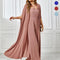 YOZY [4 Colors] Halter Neck Jumpsuit & Cloak Sleeve Floaty Set, Elegant Thin Solid Sleeveless Tie Back Wide Leg Jumpsuit & Solid Long Cape Set, 2024 Women'S Daily Wear for Spring & Summer & Fall