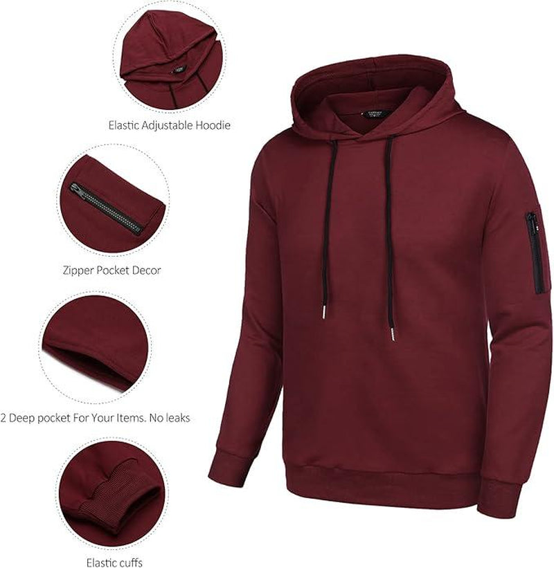 COOFANDY Men'S Tracksuit Hoodie Set Hooded Athletic Sweatsuits Menswear Cotton Elastic