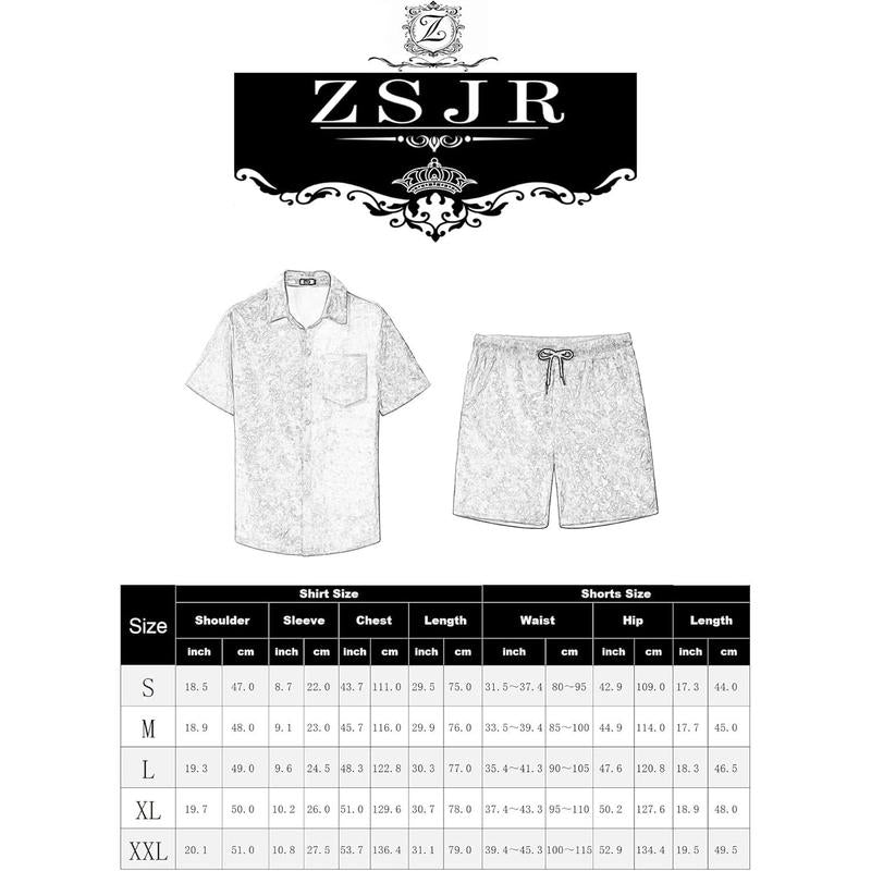 Mens Tracksuit Diamond Velvet Shirts and Shorts Set Fashion Casual 2 Piece Outfits for Men