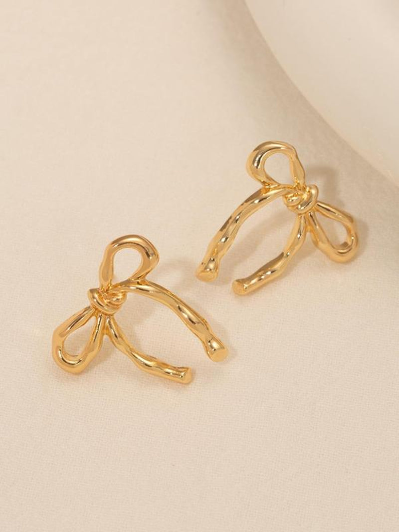 Women'S Elegant Bowknot Design Stud Earrings, Fashionable Jewelry for Women & Girls for Party, Daily Clothing Decor, Trendy All-Match & Exquisite Jewelry for Birthday Gift