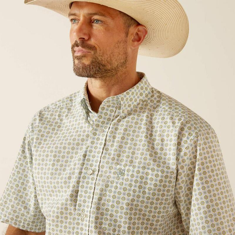 ARIAT EDUARDO CLASSIC GREEN PRINT - MENS SHIRT - 10051260