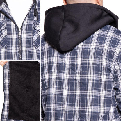 Mens Zip up Fleece Flannel Jacket Regular and Big Mens