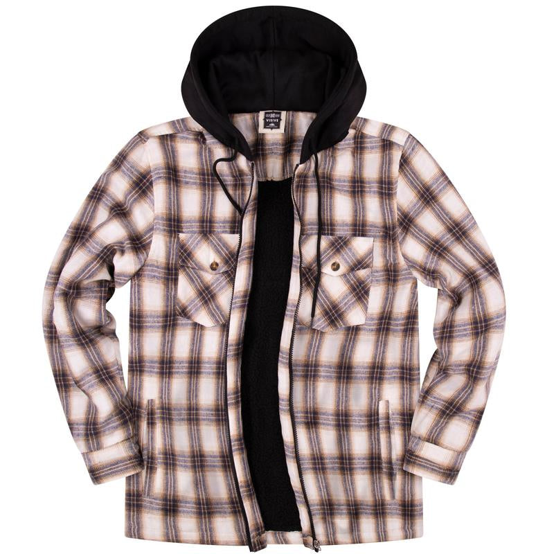 Mens Zip up Fleece Flannel Jacket Regular and Big Mens