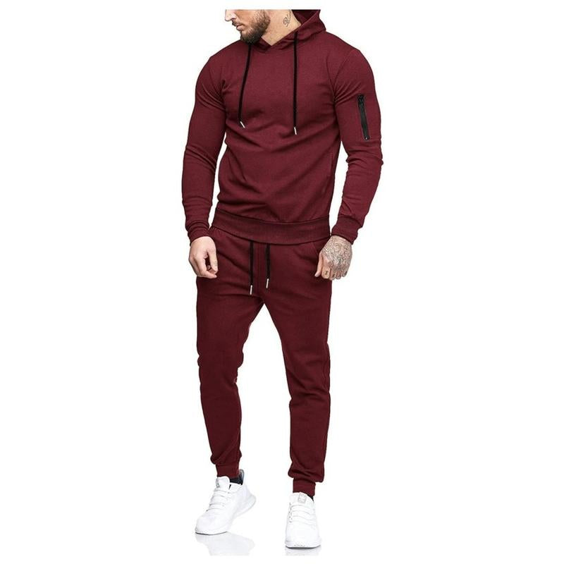 COOFANDY Men'S Tracksuit Hoodie Set Hooded Athletic Sweatsuits Menswear Cotton Elastic