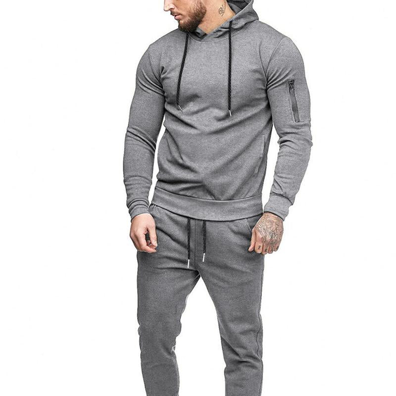 COOFANDY Men'S Tracksuit Hoodie Set Hooded Athletic Sweatsuits Menswear Cotton Elastic