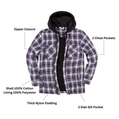 Mens Zip up Fleece Flannel Jacket Regular and Big Mens